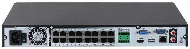 Alt view image 2 of 7 - Dah,ua NVR4216-16P-EI 16MP 16CH 1U 16PoE 2HDDs WizSense Network Video Recorder