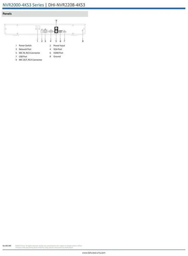 Alt view image 6 of 7 - Dah,ua 4K 8CH NO POE NVR SMD Plus 2 SATA Network Video Recorder NVR2208-4KS3