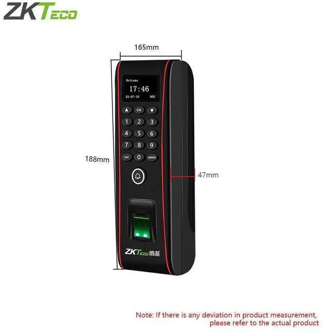Alt view image 5 of 7 - ZKteco Fingerprint Access Control Time Clock RF Card Reader Attendance Terminals TF1700+IC