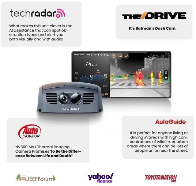 Alt view image 4 of 7 - Thermal Master NV300Max Night Vision Camera 328yards Thermal Imager 32G For Car