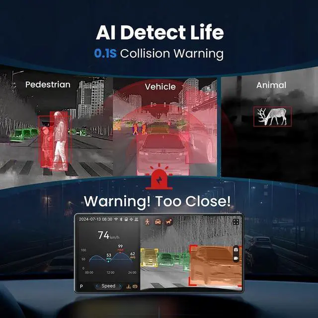 Alt view image 5 of 7 - Thermal Master NV300Max Night Vision Camera 328yards Thermal Imager 32G For Car