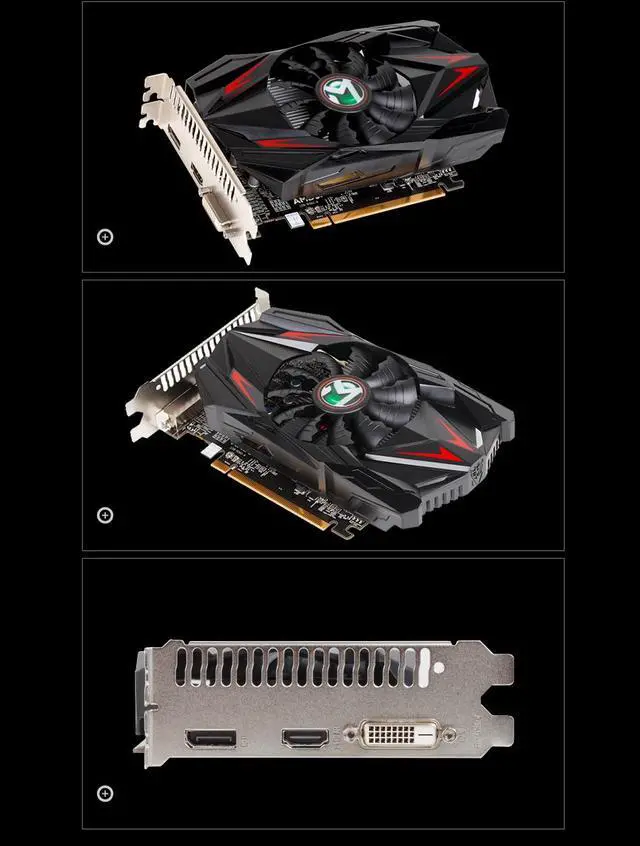 Alt view image 7 of 14 - Maxsun Radeon RX 550 4G Graphic Card GDDR5 GPU Gaming Video Card video For PC New cyclone blade cooling system  9CM large size frost blade fan