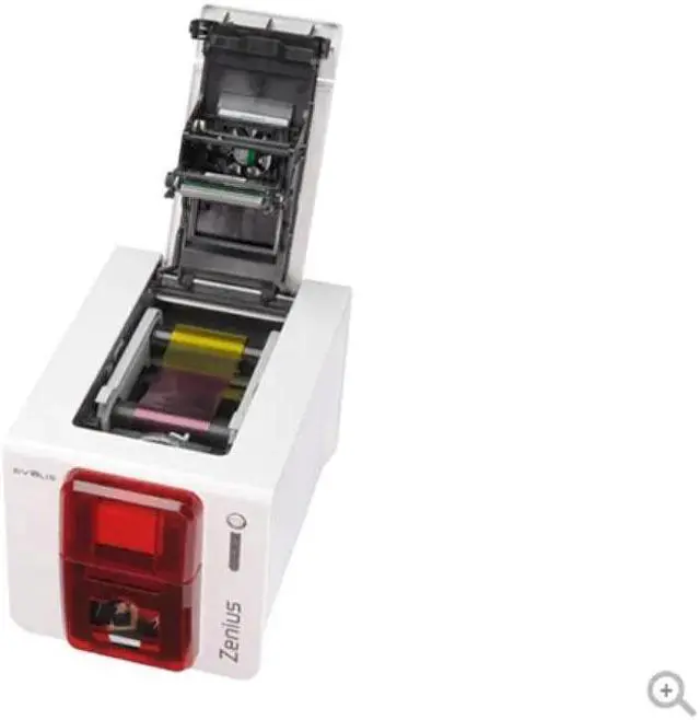 Alt view image 4 of 7 - Evolis Zenius Single Sided ID Printer with ID Software with R5F008S134 Ribbon and PVC Printed White Card