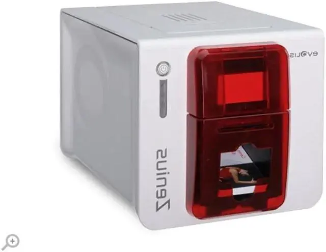 Alt view image 3 of 7 - Evolis Zenius Single Sided ID Printer with ID Software with R5F008S134 Ribbon and PVC Printed White Card