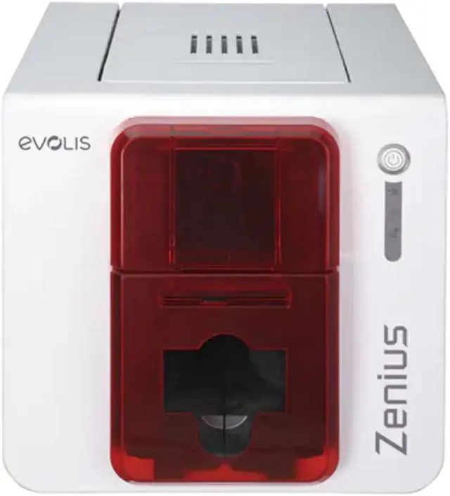 Alt view image 2 of 7 - Evolis Zenius Single Sided ID Printer with ID Software with R5F008S134 Ribbon and PVC Printed White Card