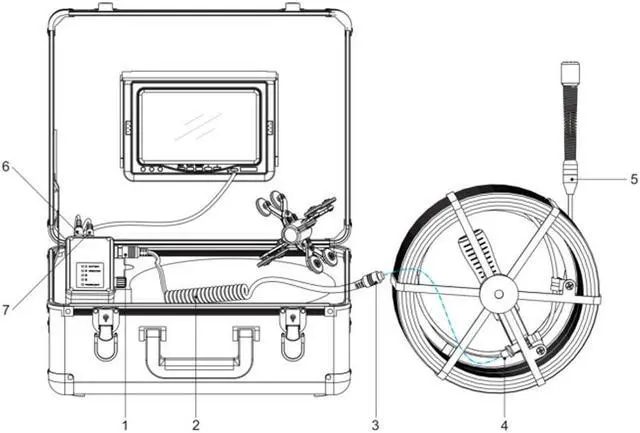 Alt view image 6 of 7 - DVR 7" Monitor Sewer Pipe Inspection Video Camera ,IP68 AHD 1080P Drain Sewer Pipeline Industrial Endoscope System with 12PCS LED Lights 16GB SD Card