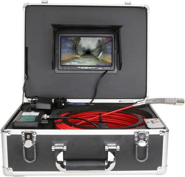 Alt view image 2 of 7 - DVR 7" Monitor Sewer Pipe Inspection Video Camera ,IP68 AHD 1080P Drain Sewer Pipeline Industrial Endoscope System with 12PCS LED Lights 16GB SD Card