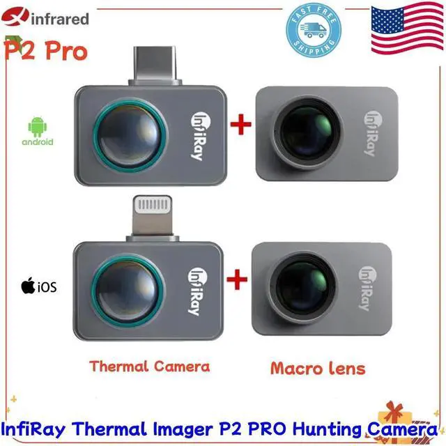 Alt view image 2 of 7 - InfiRay P2 Pro Thermal Imager PCB Circuit Industrial Heating Test Night Vision 256X192 For iphone Phone Type-C ,Compatible with iphone 15,With macro lens