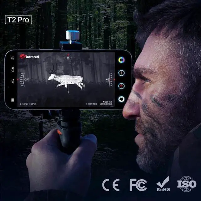 Alt view image 4 of 7 - InfiRay /Xinfrared T2 Pro Thermal Imager Hunting Camera Outdoor Search 1579m Infrared Night Vision Mobile iPhone iOS,Not compatible with iphone 15