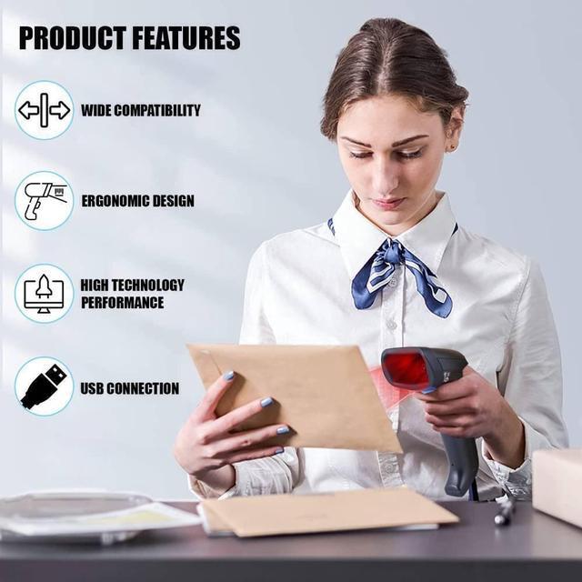 Alt view image 6 of 7 - Datalogic QD2590-BKK1S Corded Handheld Barcode Scanner 2D Imager with USB Cable Replacement for QD2430-BKK1S