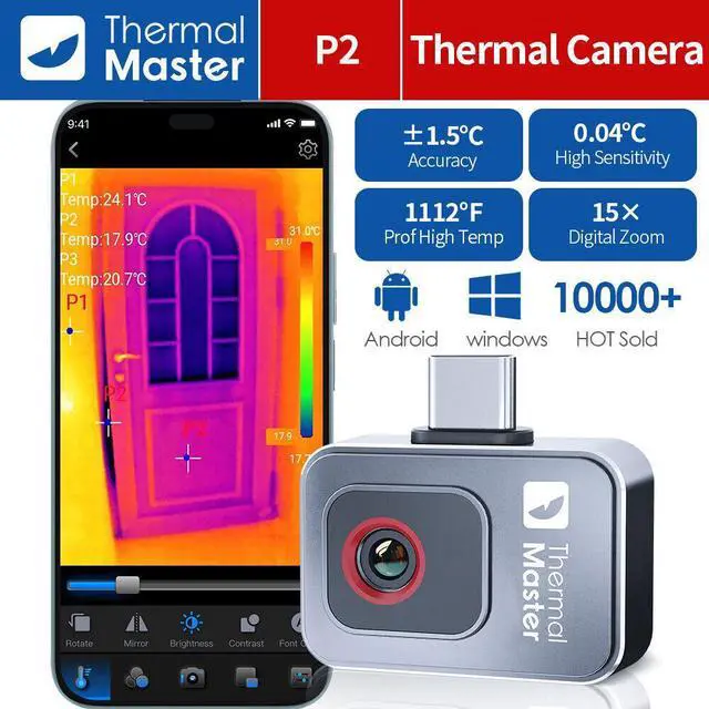 Main image of Thermal Master P2 (Android) 256×192 15X Zoom Thermal Imaging Camera for Phone