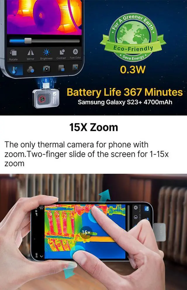 Alt view image 7 of 7 - Thermal Master P2 (Android) 256×192 15X Zoom Thermal Imaging Camera for Phone