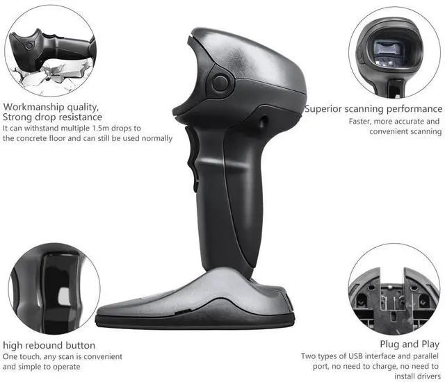 Alt view image 4 of 7 - Zebr,a Symb,ol DS9808-SR00007NNWR 2D/1D/QR Code Barco de  Raeder + USB able