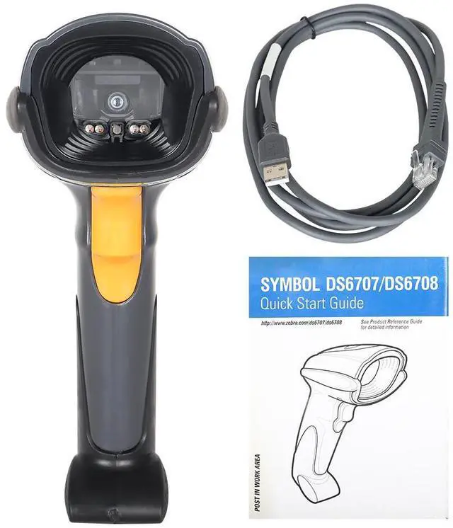 Alt view image 7 of 7 - 2pcs  Symb,ol Zebr,a Motoro,la DS6707-SR20007ZZR 1D 2D PDF Barco,de Scann,er with USB Cable