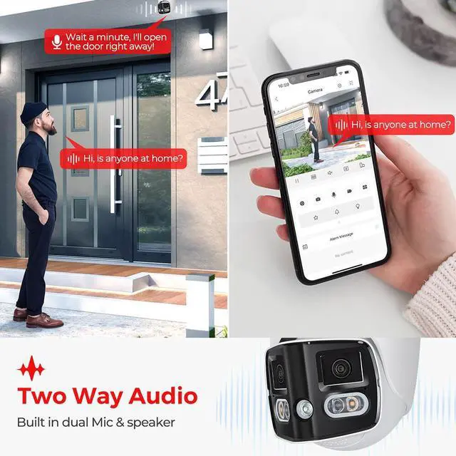 Alt view image 5 of 10 - Dahu,a TiOC 8MP 180° Panoramic Camera Dual Lens IPC-PDW3849-A180-AS-PV Black 2Way