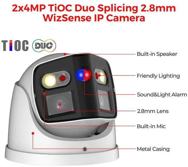 Alt view image 6 of 10 - Da,hu,a IPC-PDW3849-A180-AS-PV 8MP Panoramic 2-Way Talk TiOC PoE SMD4.0 IP Camera
