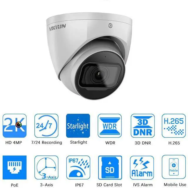 Alt view image 2 of 11 - Dah,ua IPC-HDW2431TM-AS-S2 4MP Starlight Built-in MIC IP Camera POE IVS IR