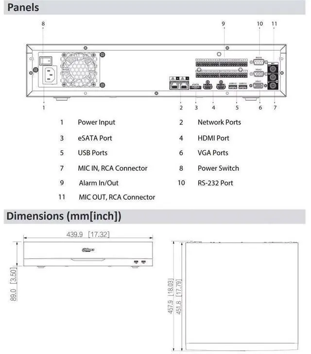 Alt view image 5 of 5 - Dah,ua NVR5832-EI 32MP 8 SATA 32CH NVR Face Recognition Network Video Recorder