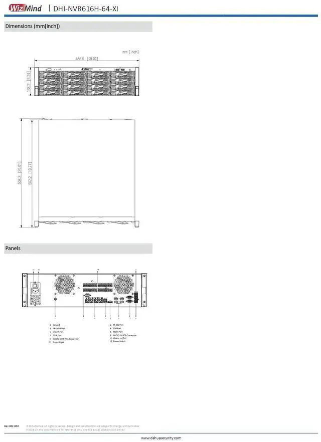 Alt view image 7 of 7 - Dah,ua 64CH 3U 16HDDs WizMind Network Video Recorder NVR616H-64-XI EPTZ AI 4K NVR