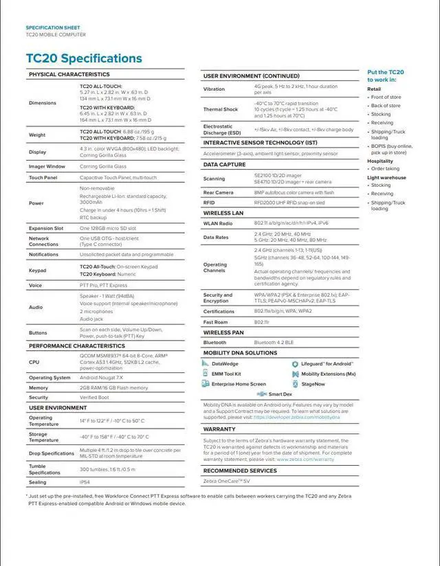 Alt view image 4 of 5 - Zeb,ra TC200J-10C112A6 Android Barco,de Scann,er Handheld Mobile Computer Scann,er