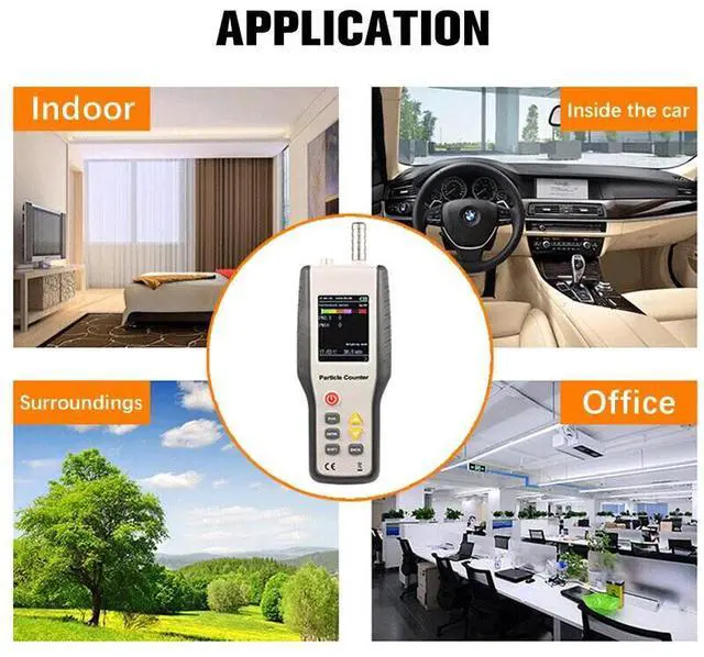 Alt view image 4 of 7 - HTI HT-9600 PM2.5 Particle Counter Air Pollution Detector Particle Dust Meter