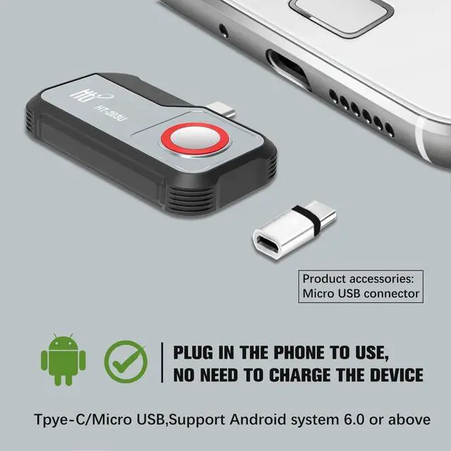 Alt view image 6 of 7 - HTi HT-203U Thermal Camera 256 x 192 IR Resolution Thermal Imager for Android