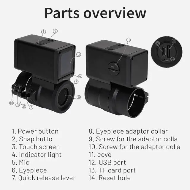 Alt view image 6 of 7 - Digital Telescope Monoculars Camera 1080P Video Photo Recorder For Hunting Sight
