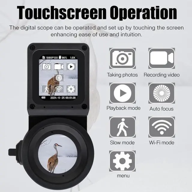 Alt view image 7 of 7 - 1080P Digital Video Recording Hunting Night Vision Scope Monocular Camera