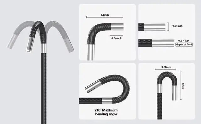 Alt view image 3 of 7 - Ralcam Articulating Borescope 4-Way 360° Industrial Endoscope Camera Semi Rigid