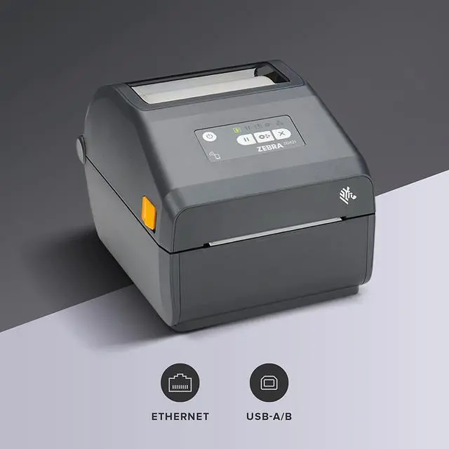 Alt view image 4 of 7 - Ze,br,a ZD421 300DPI Thermal Desktop Printer with USB Port ZD4AC43-309M00EZ