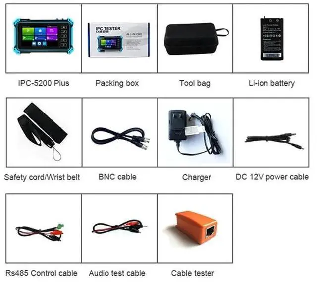 Alt view image 6 of 7 - 5.4" IPC-5200C/IPC-5100  Tester IP 4K For POE IPC AHD CVI TVI SDI Cable Test