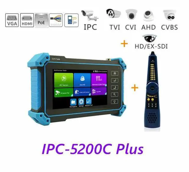 Main image of 4K 8MP IPC wifi Camera Tester AHD CVI TVI CVBS Analog Monitor Test 5.4 inch IPC-5200C Plus