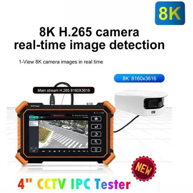 Alt view image 5 of 7 - 4 inch Tester 8K H.265 Main Stream Test AHD CVI TVI Tester Monitor IPC-1900C Plus