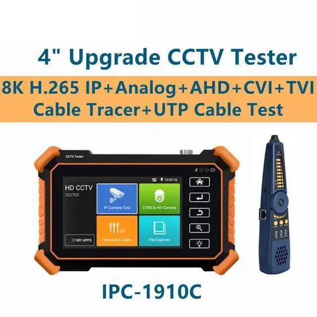 Main image of 4 inch Tester 8K H.265 Main Stream Test AHD CVI TVI Tester Monitor IPC-1910C Plus