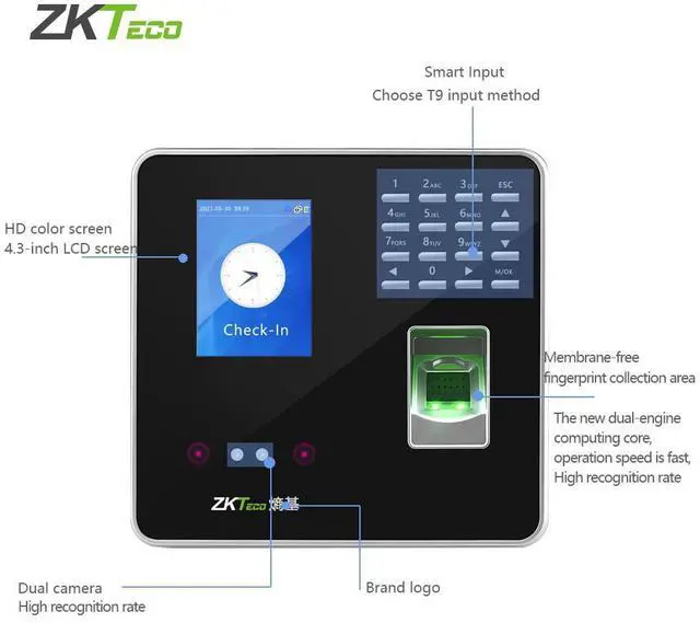 Alt view image 6 of 14 - ZKTeco TCP/IP Face Fingerprint Reader Time Attendance And Access Control FA200