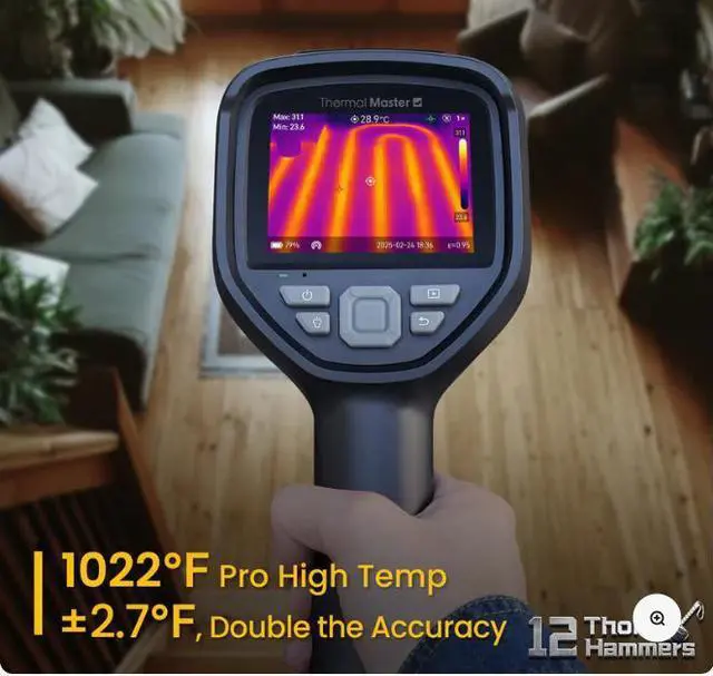 Alt view image 4 of 7 - Thermal Master Thor 001: Professional Handheld Thermal Imager w/ 3.5" HD IPS, High Accuracy (±1.5°C), 1022°F Capability