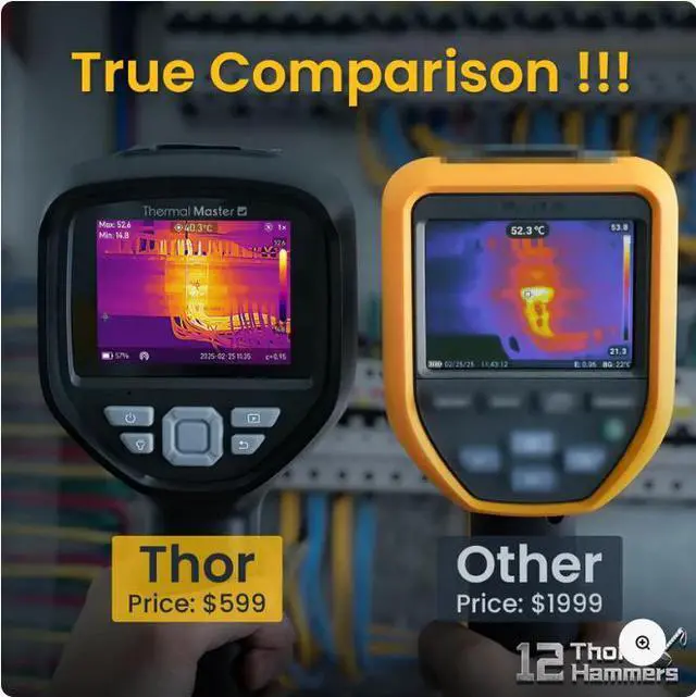 Alt view image 2 of 7 - Thermal Master Thor 001 Handheld IR Camera: 3.5" 640x480 IPS, X³ Super Resolution, ±1.5°C Acc., 1022°F Max Temp