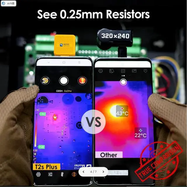 Alt view image 5 of 7 - Thermal Master T2S Pro: High-Res (40mK) Handheld IR Camera w/ 8mm Macro Lens for PCB & Electronics Repair (15X Zoom, Android/iOS) iOS