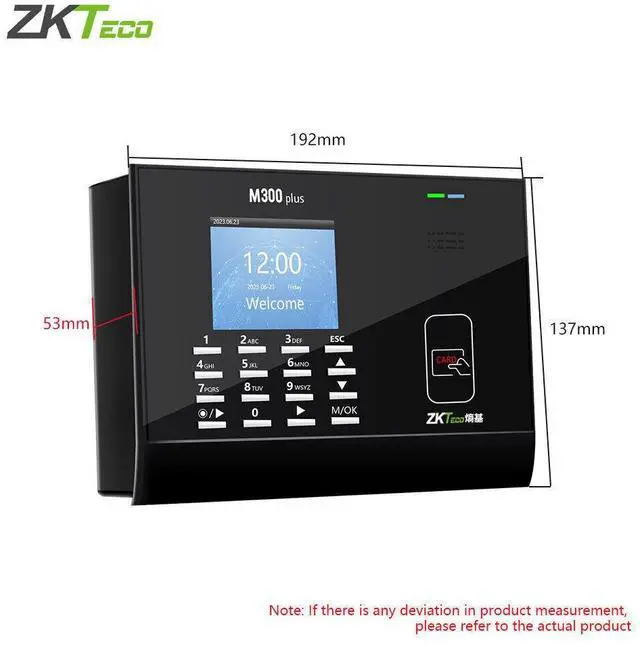Alt view image 4 of 7 - ZKTeco M300Plus 3''TFT Screen TCP/IP RFID Card Time Attendance Time Clock System m300plus+ic