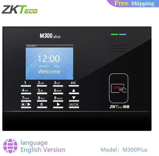 Alt view image 7 of 7 - ZKTeco M300Plus 3''TFT Screen TCP/IP RFID Card Time Attendance Time Clock System m300plus+ic