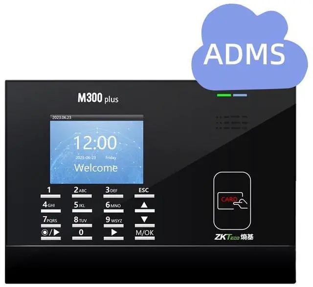 Main image of ZKteco RFID M300Plus Biometric Fingerprint Time Attendance Punch Card System IC/ID/ADMS Card m300plus+adms