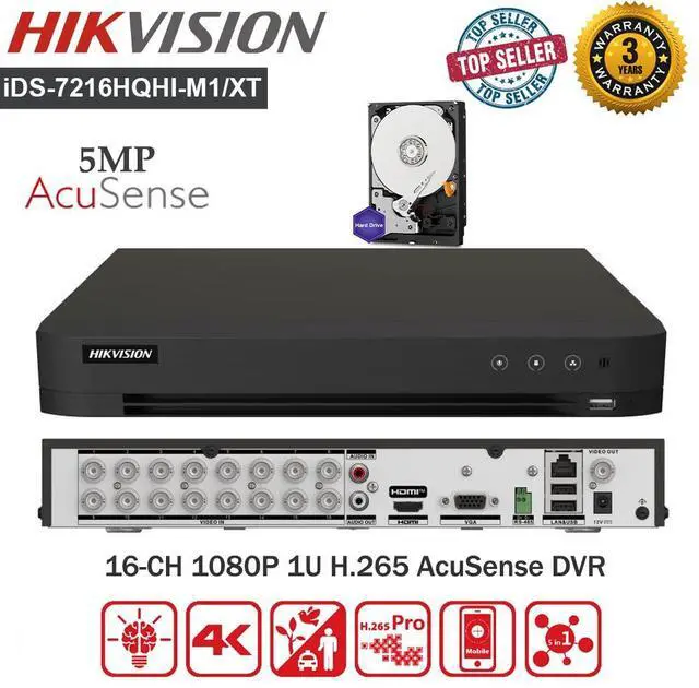 Main image of Hi,kv,isi,on iDS-7216HQHI-M1/XT CCTV 16CH H.265 AcuSense DVR Audio Via Coaxial