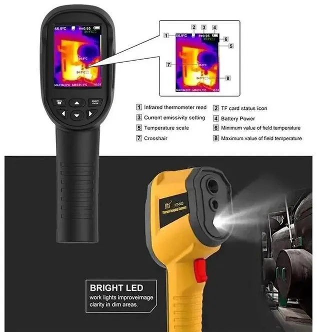 Alt view image 2 of 7 - HT-04D Thermal Imager Handheld Thermal Camera 19200 Pixels 160*120 Resolution