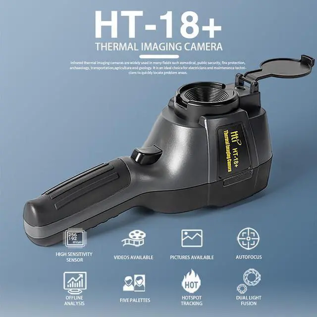 Alt view image 3 of 7 - Hti HT-18+ LCD Handheld Infrared Thermal Imager Camera 4G IR Resolution 256x192
