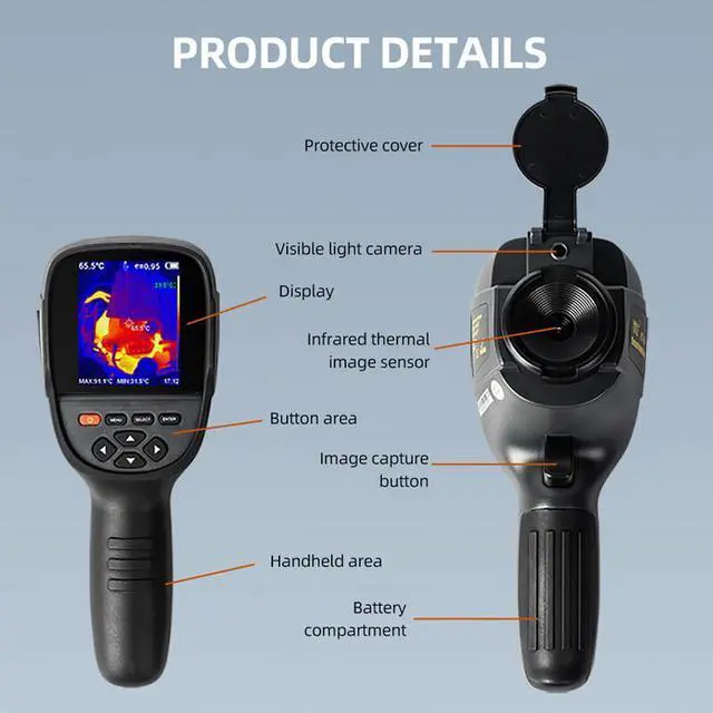 Alt view image 5 of 7 - Hti HT-18+ LCD Handheld Infrared Thermal Imager Camera 4G IR Resolution 256x192