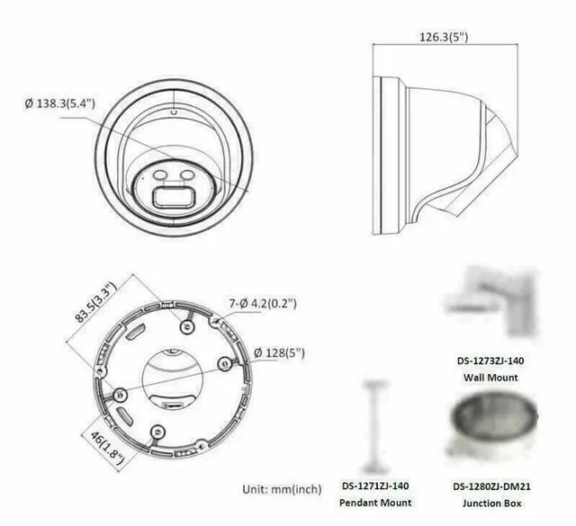 Alt view image 5 of 7 - HI,K DS-2CD2386G2-ISU/SL 4mm 4K 8MP Turret Security IP Camera 2-Way Audio +Mic