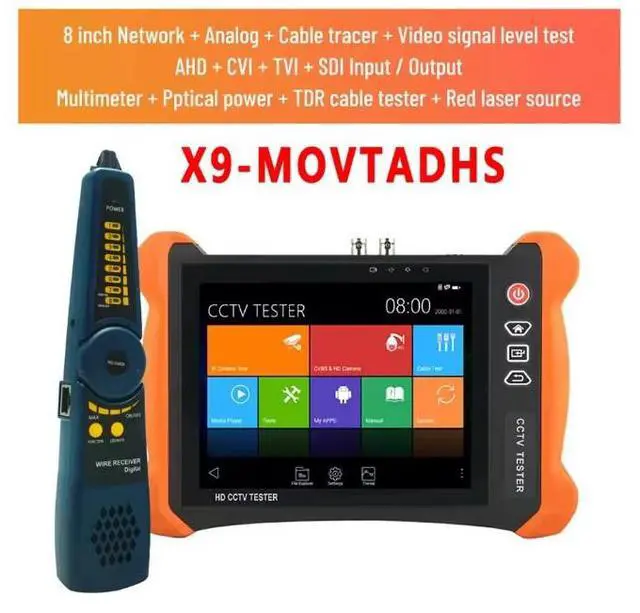 Main image of 8 Inch X9-ADH/ADHS/MOVTADHS CCTV Tester Monitor AHD/CVI/TVI/SDI IP Camera Tester X9-MOVTADHS