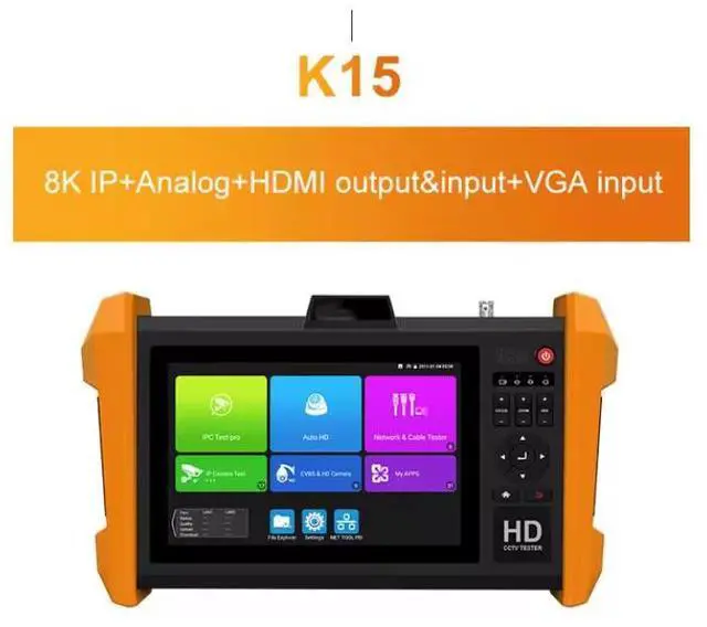 Main image of K15 CCTV Tester Support Optical Fiber Network Testing IPC 7" Monitor Tester HDMI