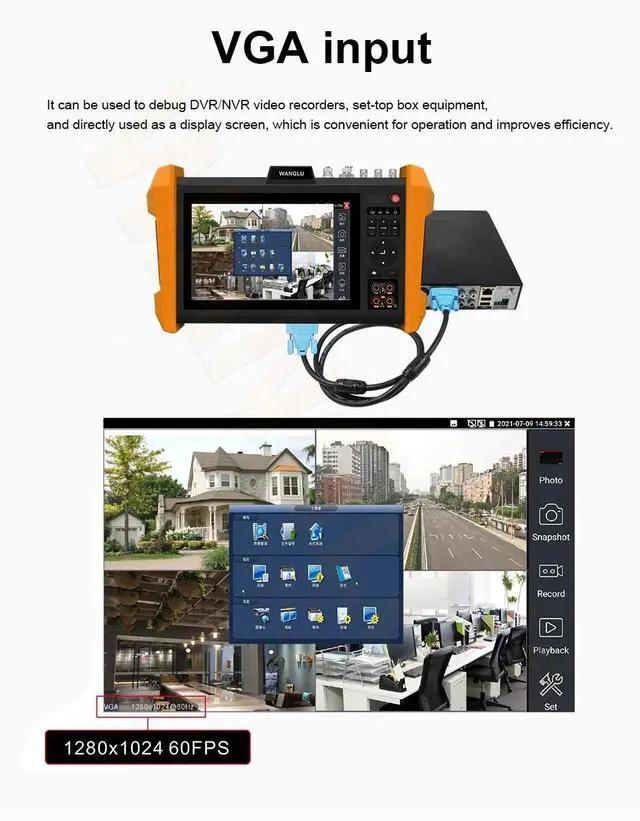 Alt view image 7 of 7 - K15 CCTV Tester Support Optical Fiber Network Testing IPC 7" Monitor Tester HDMI