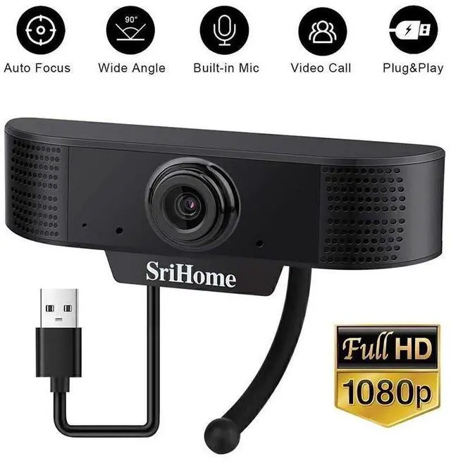 Main image of 1080P Webcam HD USB PC Desktop Laptop Web Camera Microphone Video Record FHD-